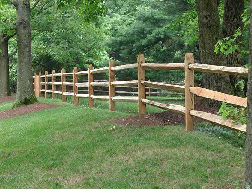 Split Rail Fence with Deer Wire