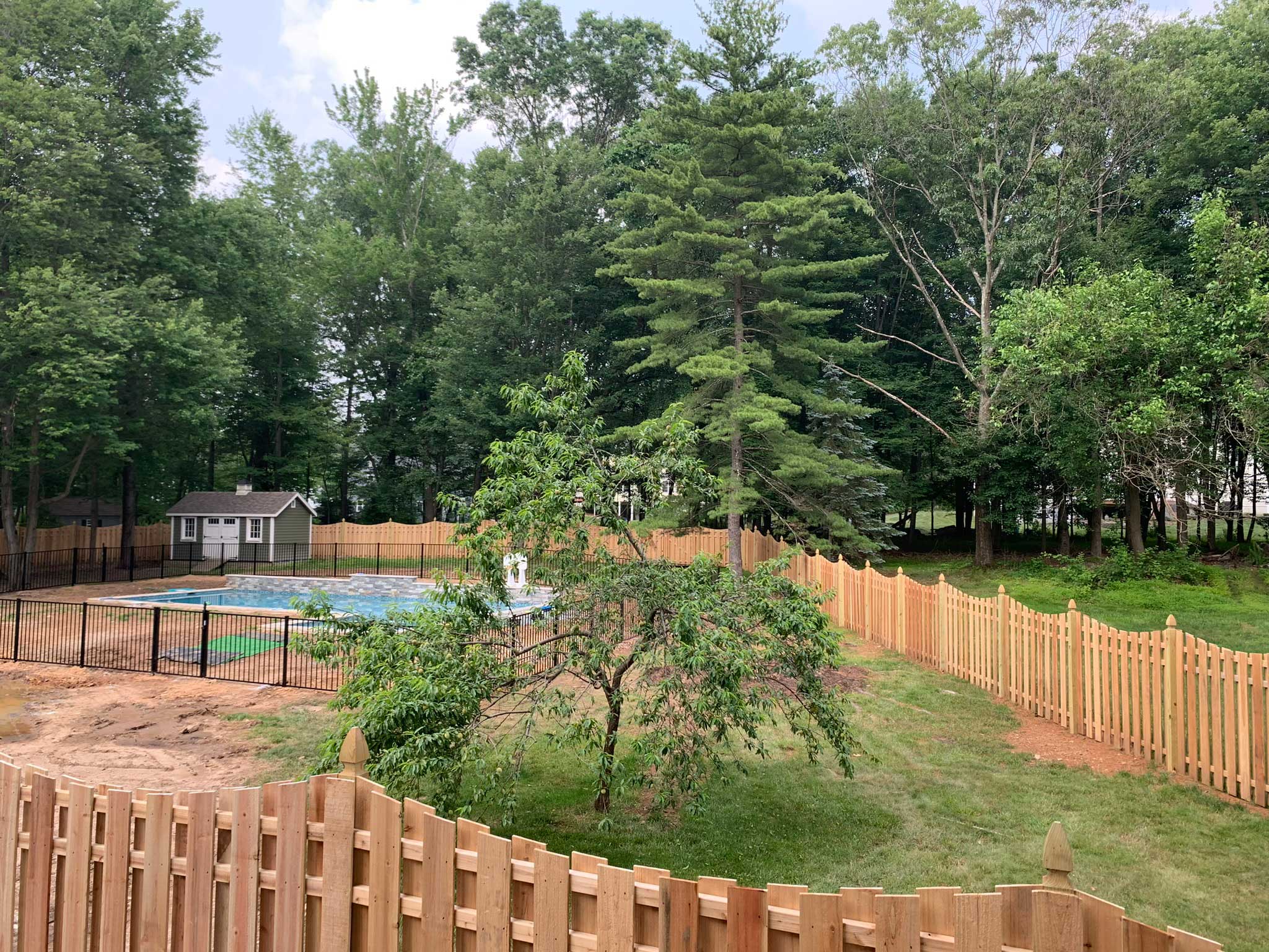 Pool Fence with Perimeter Privacy Fence